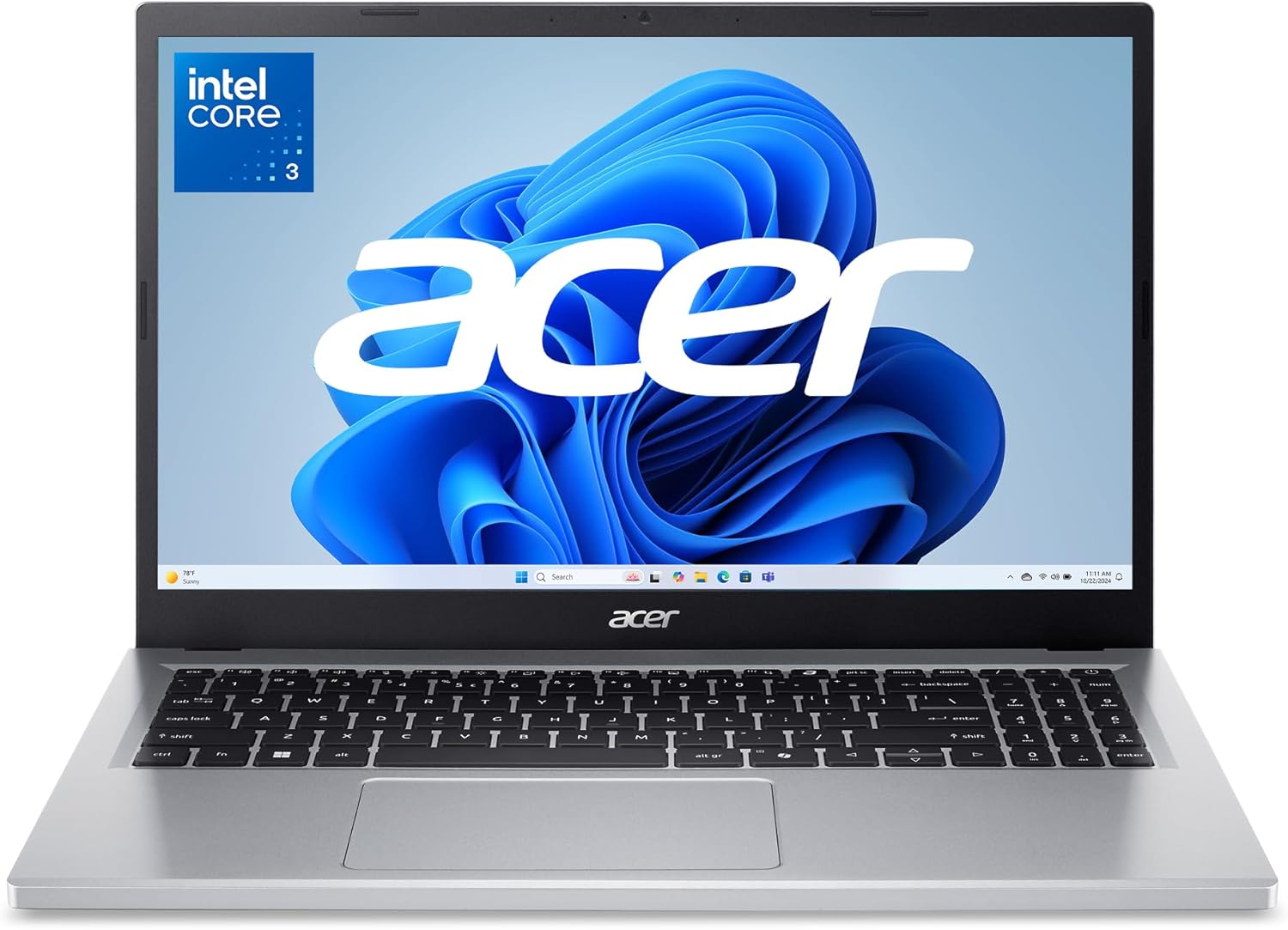 acer Aspire Go 15 AI Ready Laptop | 15.6" FHD (1920 x 1080) IPS Display | Intel Core 3 Processor N355 | Intel Graphics | 8GB DDR5 | 128GB UFS | Wi-Fi 6 | Windows 11 Home in S Mode | AG15-32P-39R2