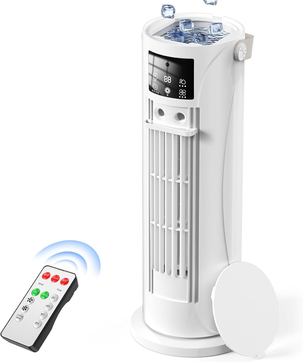 Portable Air Conditioners - 3 Speeds & Storm Mode & Mist Spray, Tower Cooling Fan with Timer, 120° Oscillation for Home, Office, Bedroom, Living Room - Portable AC Standing Fan (White)