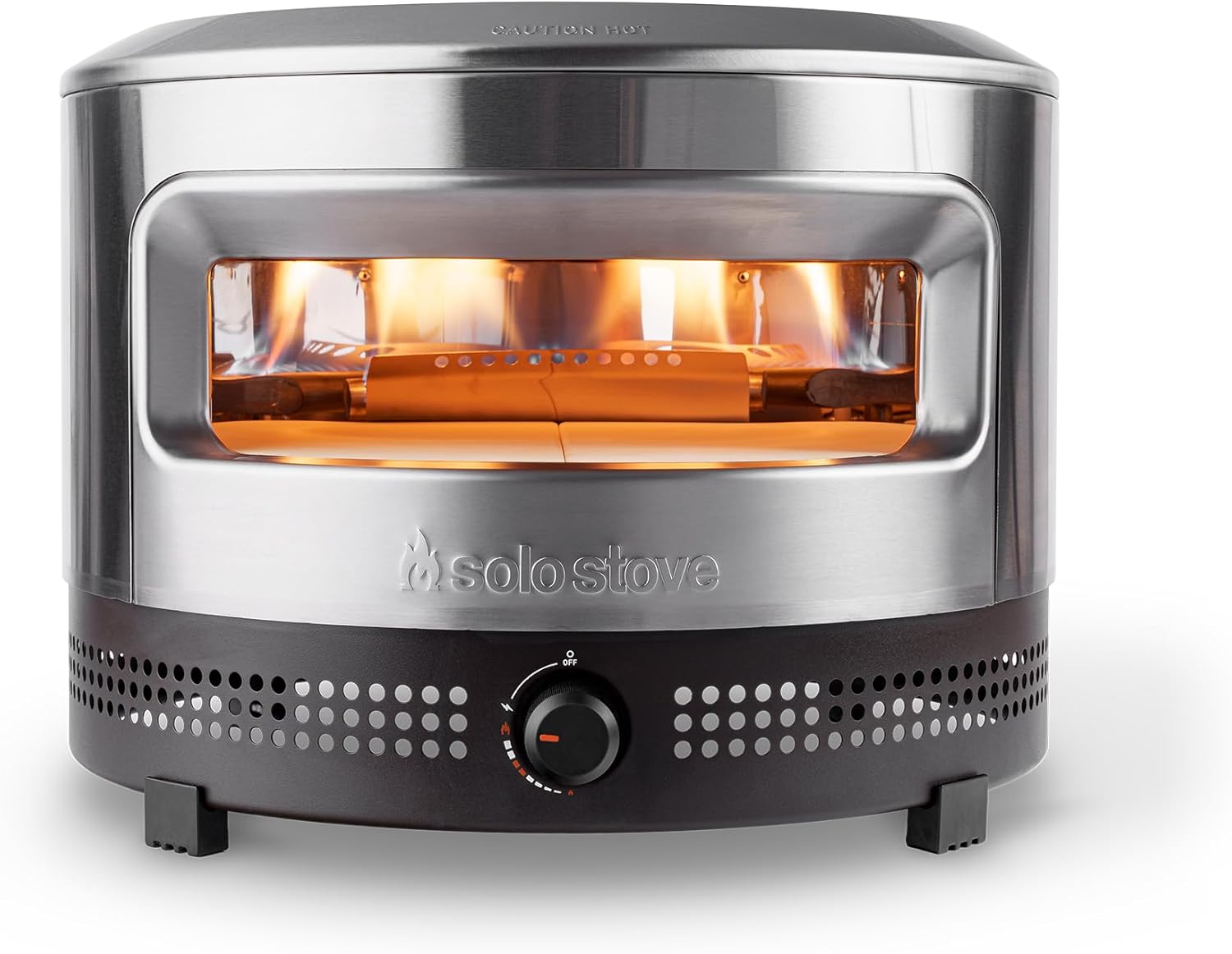 Solo Stove Pi Prime Pizza Oven Outdoor - Gas Pizza Oven Propane - Portable Pizza Oven with Cordierite Stone Cooking Surface - Demi-Dome Design - Wide-Mouthed Opening - Stainless Steel