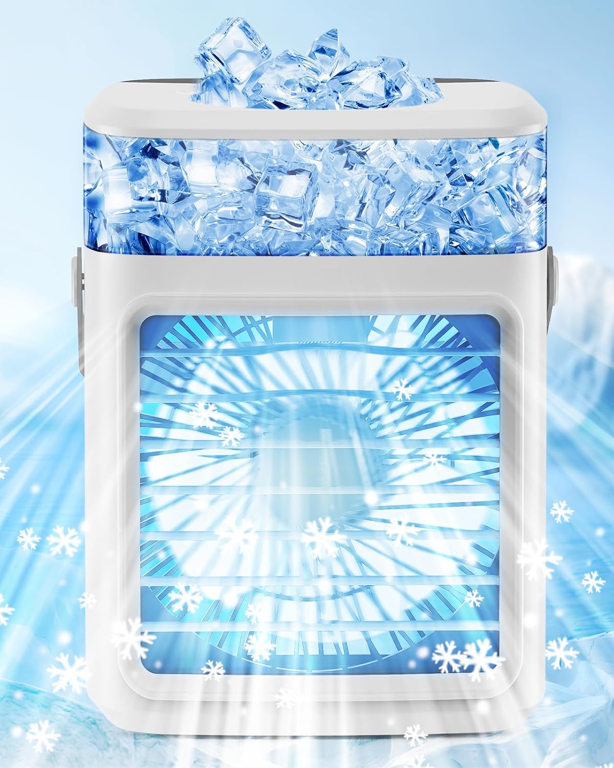 Portable Air Conditioners, Instant Cooling Mini Air Conditioner 3 Wind Speeds & Humidifier Mist USB Portable AC, Personal Air Cooler with Timer, 7 Colors Light, Mini AC for Bedroom, Office and Camping