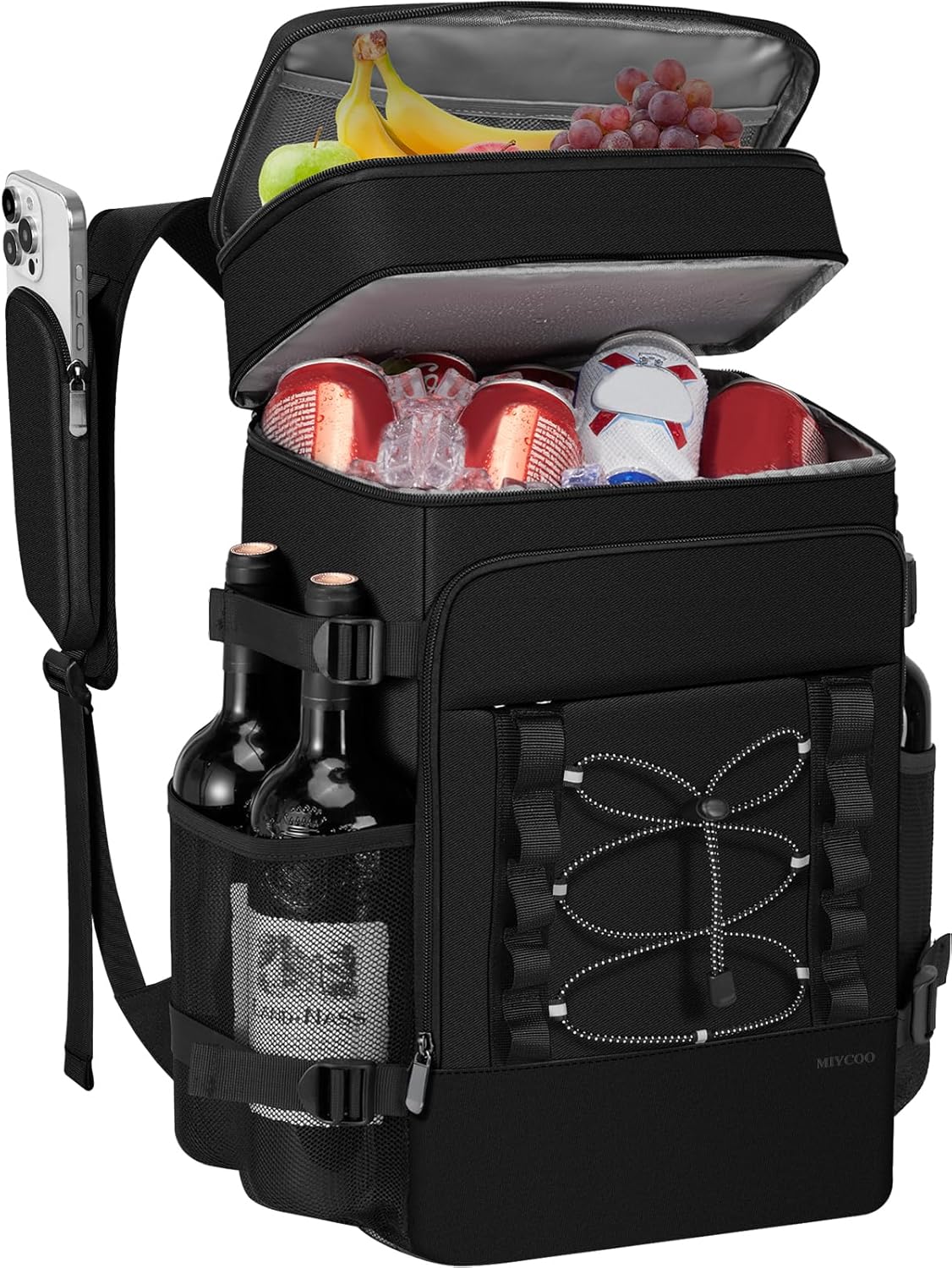 Cooler Backpack - 40 Cans Insulated Backpack Cooler for Men & Women, Portable 2 Leak Proof Compartments Coolers Bag for Picnic, Lunch, Hiking, BBQ Camping and Beach - MIYCOO